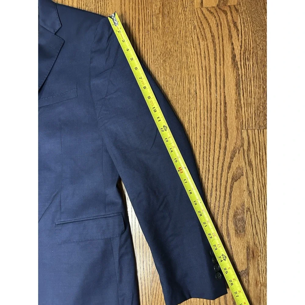 Calvin Klein Mens Blazer Career Suit Single Breasted Navy Wool 42 L